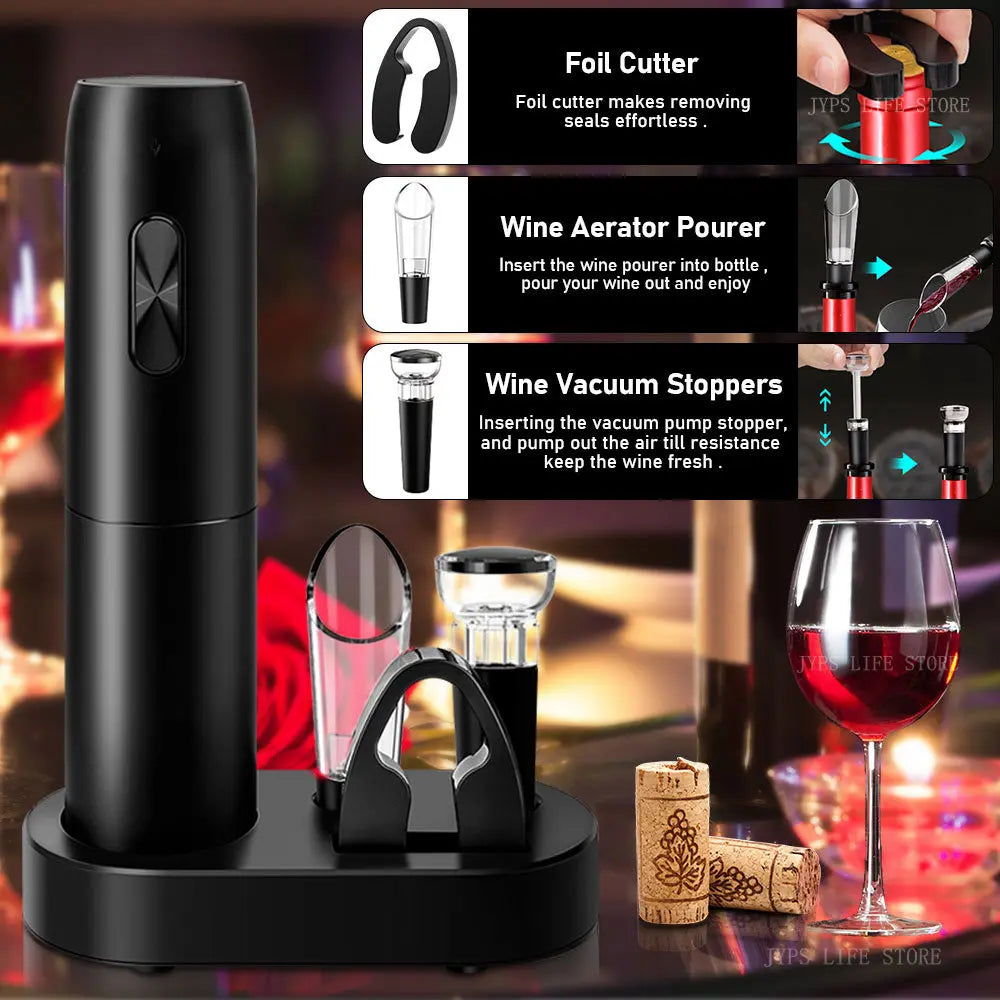 Electric VinoVault: Deluxe Wine Opener Set 5 in 1