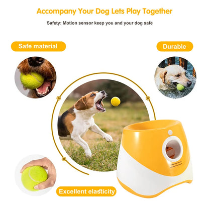 FetchMaster Mini: Rechargeable Automatic Tennis Launcher for Endless Dog Fun